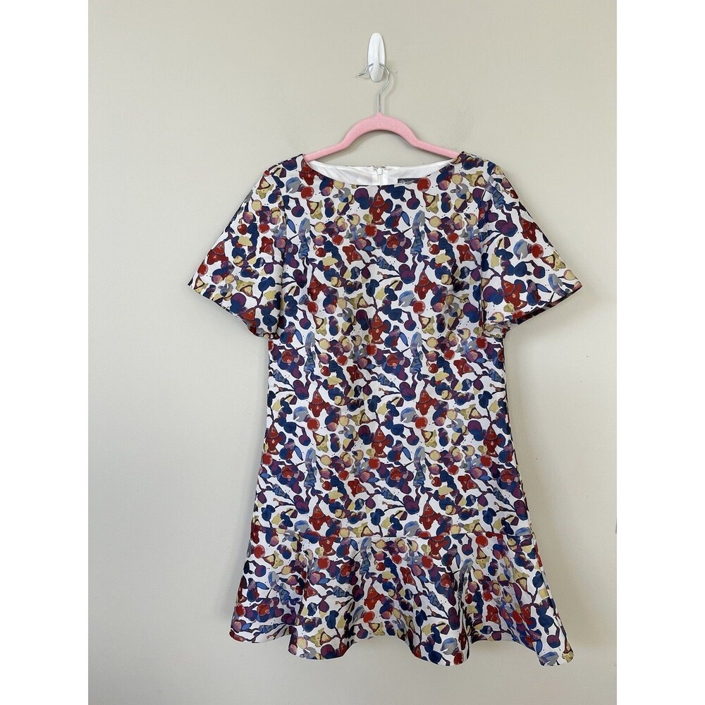 Alton Gray Mini Dress Women Classic Geometric Preppy Secretary Office Size 8 New